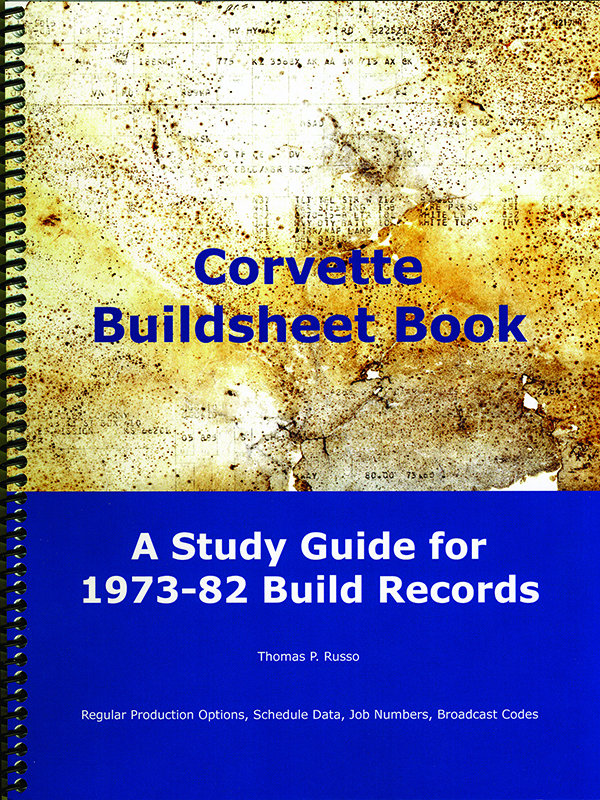 (image for) Corvette Buildsheet Book- Study Guide for 1973-82 Build Records